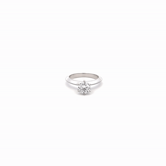 LGD Round Brilliant Solitaire Ring In 14K GOLD