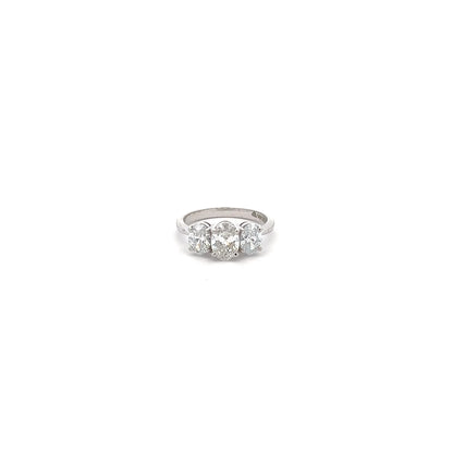 LGD Solitaire 3 Stone Oval Cut Ring IN 14K GOLD