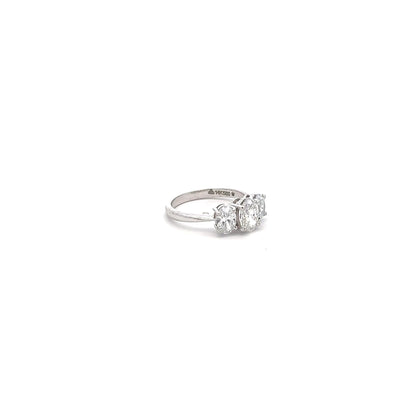 LGD Solitaire 3 Stone Oval Cut Ring IN 14K GOLD