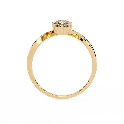 LGD Ring Round 3Stone ( 0.67ct ) in 14k Gold  #LGD-RD-SR002