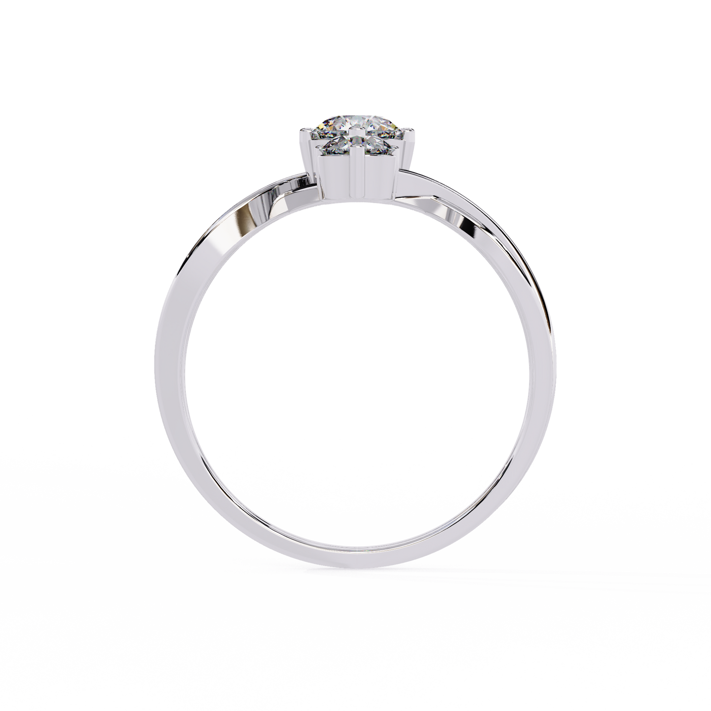 LGD Ring Round 3Stone ( 0.67ct ) in 14k Gold  #LGD-RD-SR002