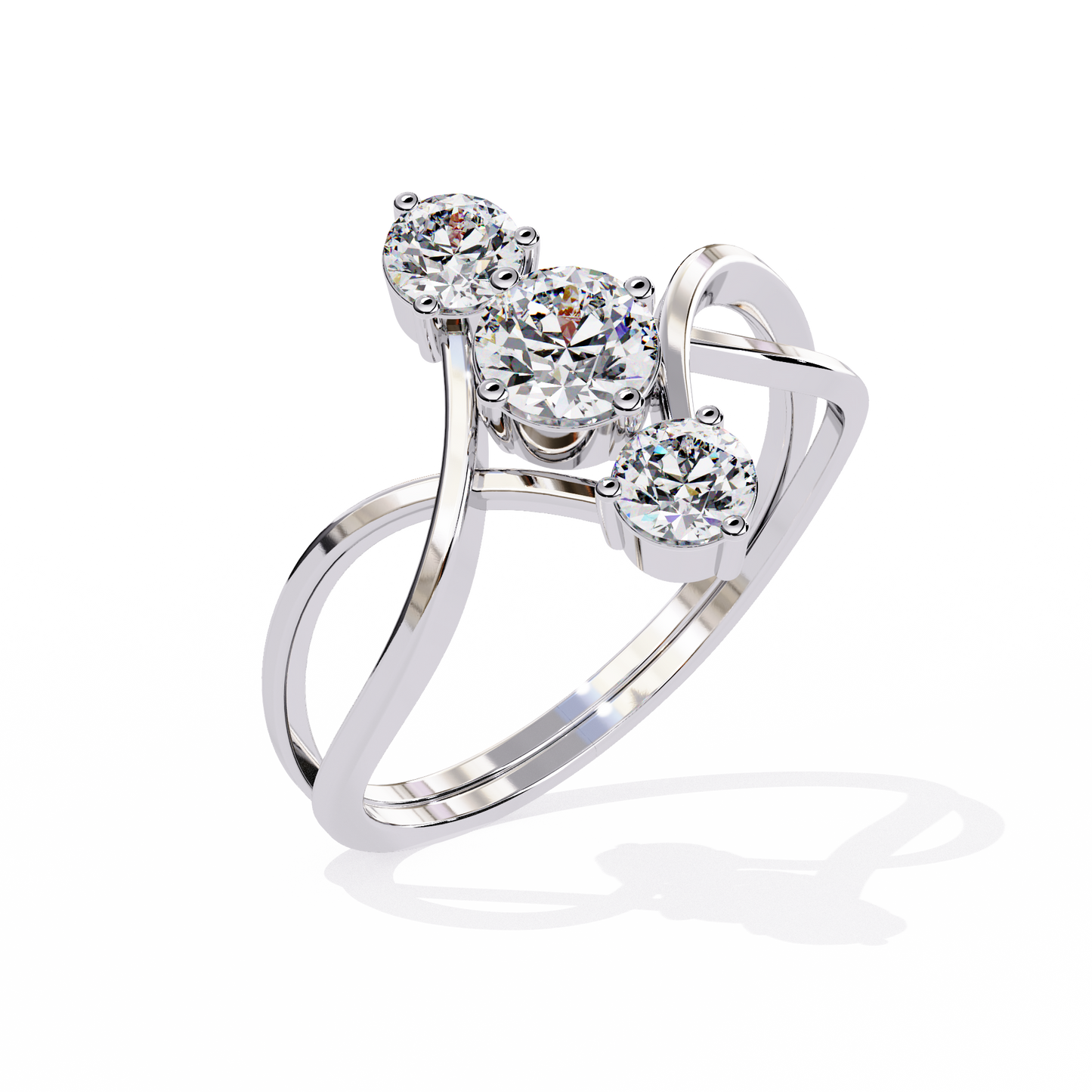 LGD Ring Round 3Stone ( 0.67ct ) in 14k Gold  #LGD-RD-SR002