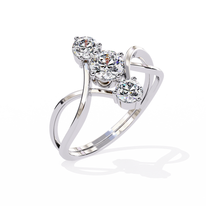 LGD Ring Round 3Stone ( 0.67ct ) in 14k Gold  #LGD-RD-SR002