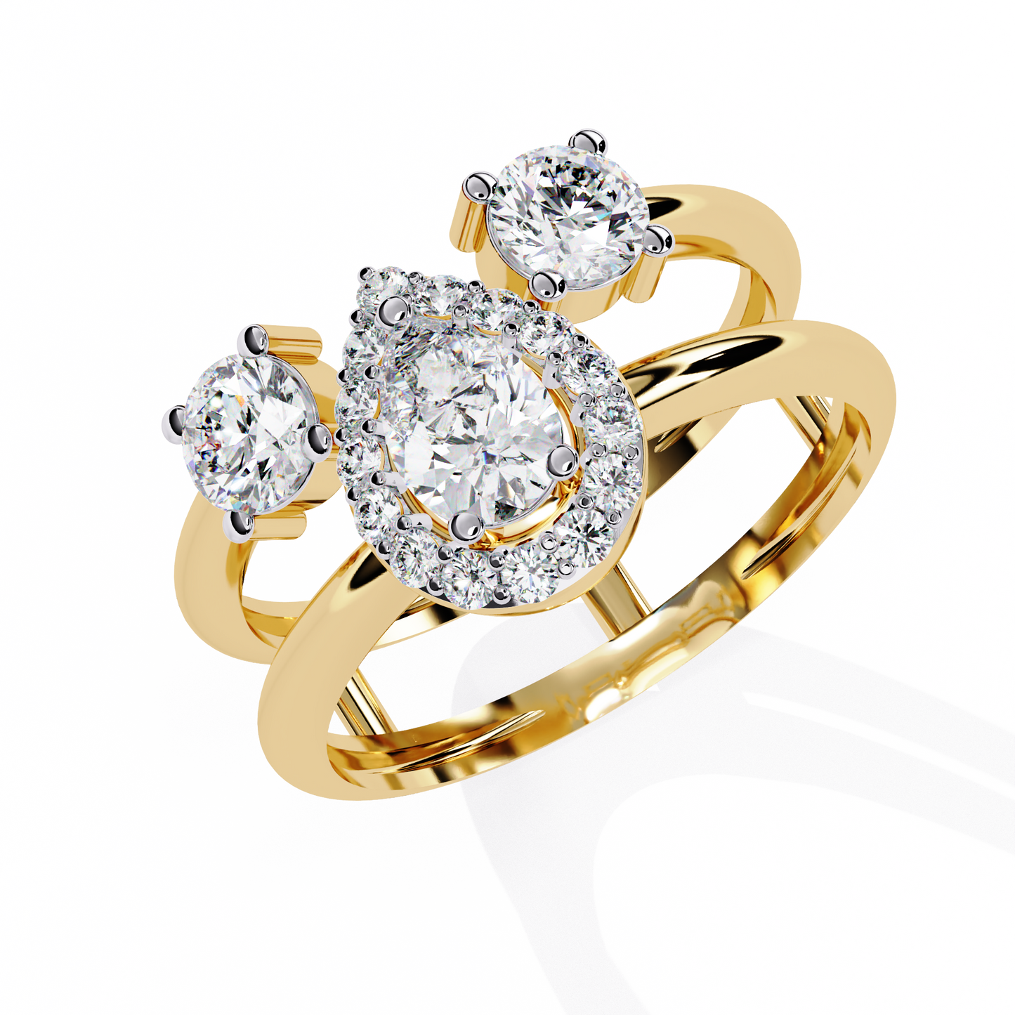 LGD Ring  3Stone ( 1.00ct)n 14k Gold  #LGD-PERD-SR004