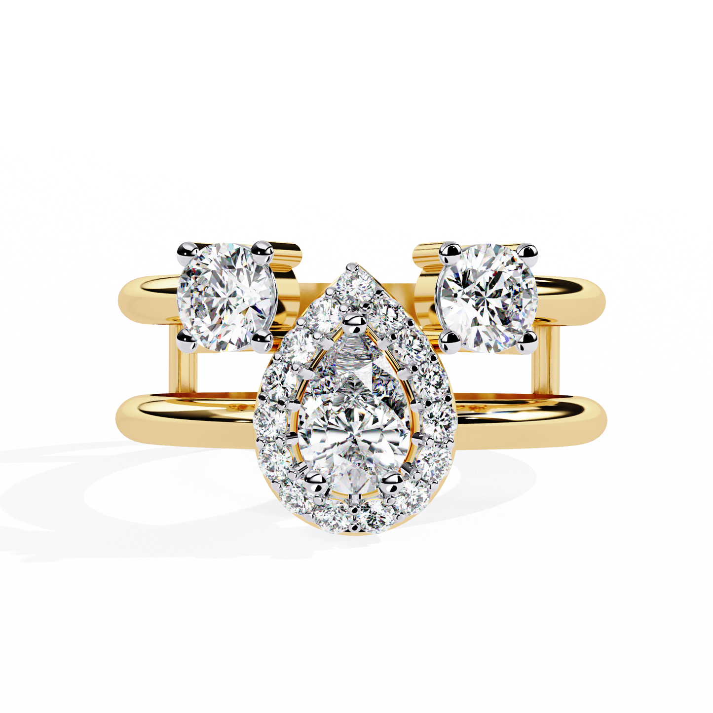 LGD Ring  3Stone ( 1.00ct)n 14k Gold  #LGD-PERD-SR004