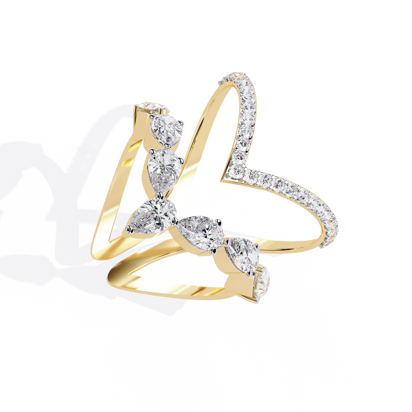 LGD Pear Band Ring ( 1.51ct ) in 14k Gold #LGD-PE-SR006