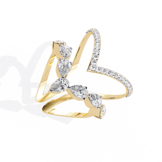 LGD Pear Band Ring ( 1.51ct ) in 14k Gold #LGD-PE-SR006