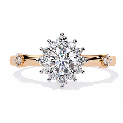 LGD Flowers Ring Round (0.63ct ) in 14k Gold #LGD-RD-SR007