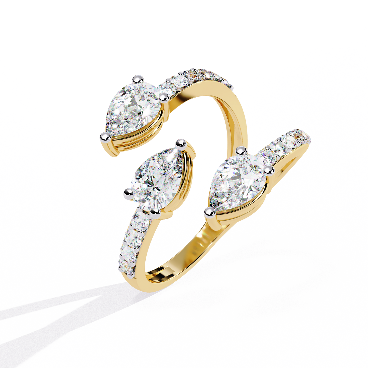 LGD Ring  3Stone (1.38ct ) in 14k Gold   #LGD-PERD-SR010