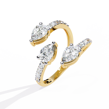 LGD Ring  3Stone (1.38ct ) in 14k Gold   #LGD-PERD-SR010