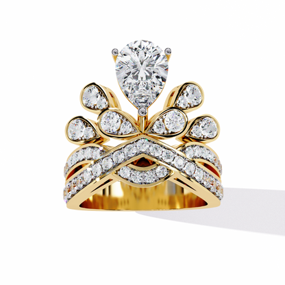 LGD Crown Solitaire Ring  Pear Stone( 2.33ct ) In 14k Gold #LGD-PERD-SR013