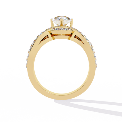 LGD Crown Solitaire Ring  Pear Stone( 2.33ct ) In 14k Gold #LGD-PERD-SR013