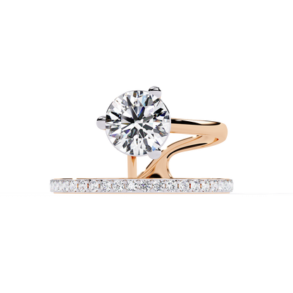 LGD Solitaire Ring Round  Stone (1.53ct )In 14k Gold