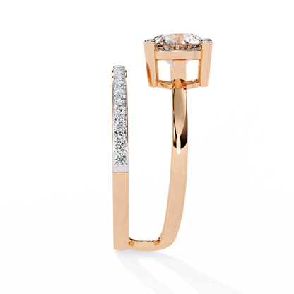 LGD Solitaire Ring Round  Stone (1.53ct )In 14k Gold