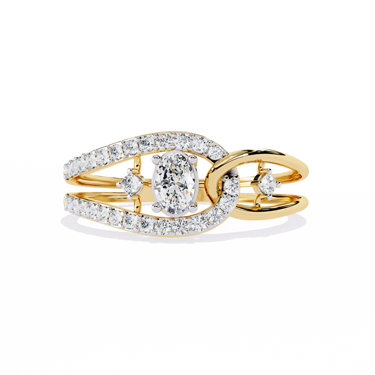 LGD Ring Oval Stone(0.20ct) In 14k Gold   #LGD-OVRD-SR025