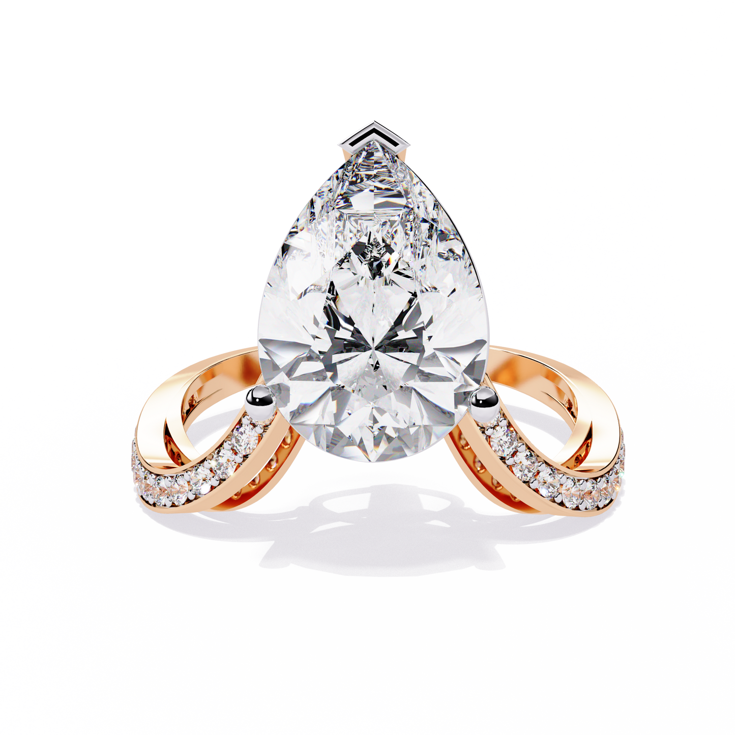 LGD Ring Pear Stone ( 5.08ct )In 14k Gold   #LGD-PERD-SR035