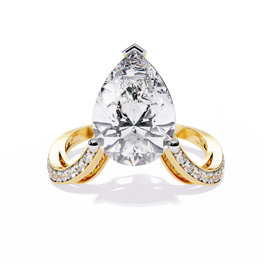 LGD Ring Pear Stone ( 5.08ct )In 14k Gold   #LGD-PERD-SR035