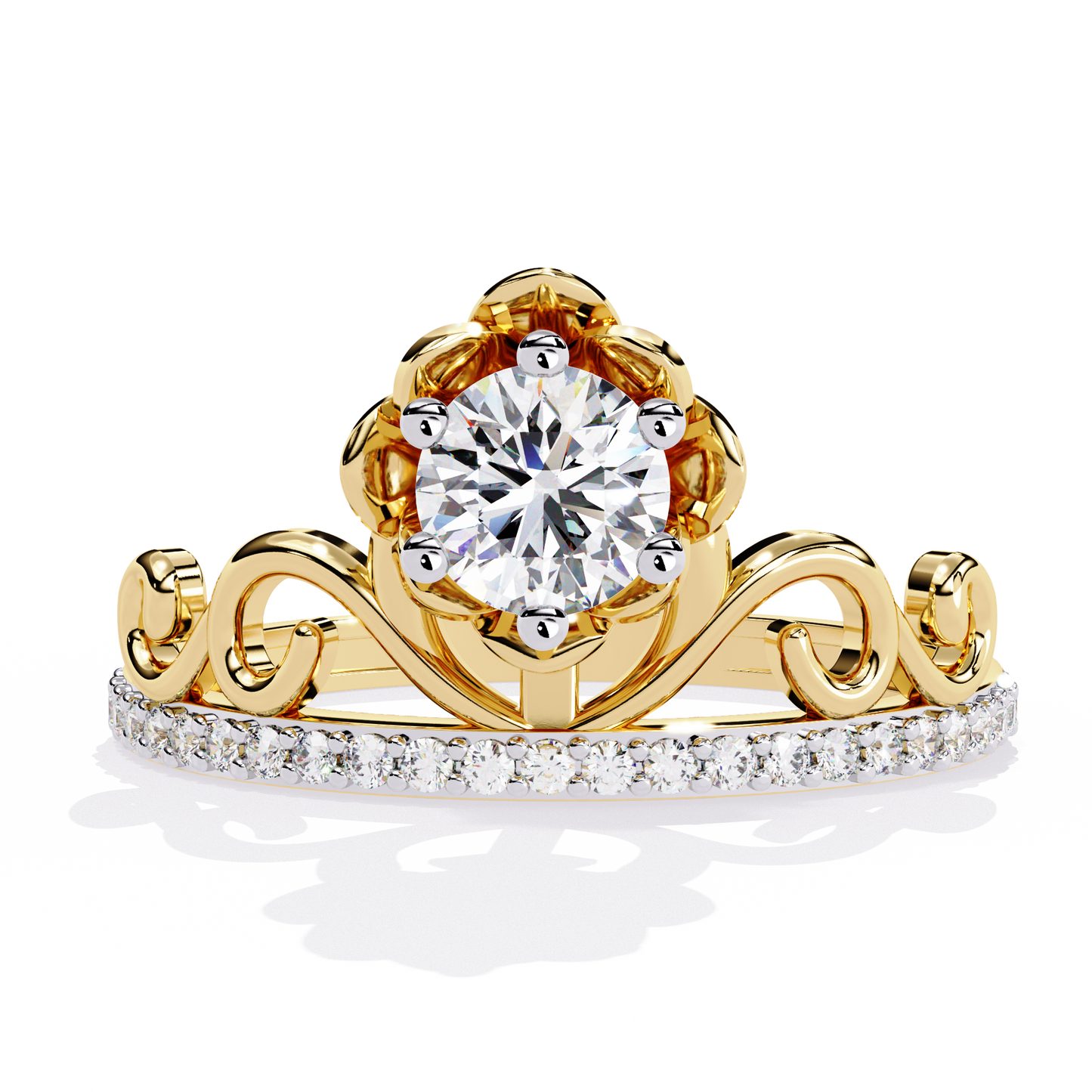 LGD Ring Round Stone (0.62ct )In 14k Gold   #LGD-RD-SR036