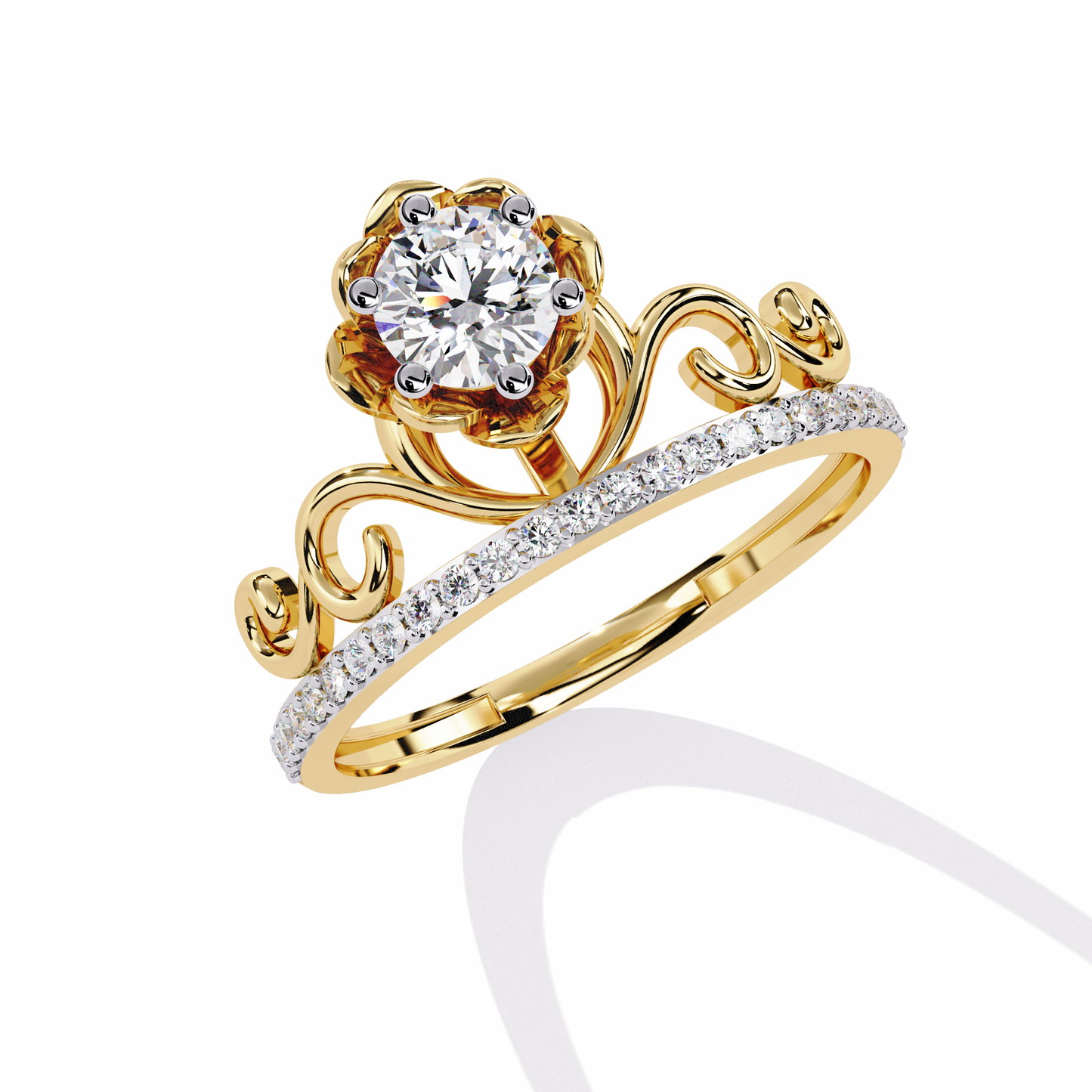 LGD Ring Round Stone (0.62ct )In 14k Gold   #LGD-RD-SR036