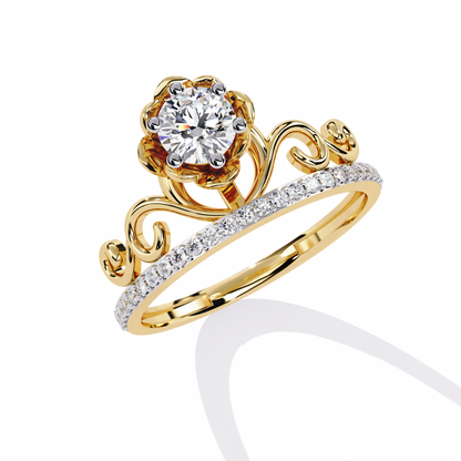 LGD Ring Round Stone (0.62ct )In 14k Gold   #LGD-RD-SR036