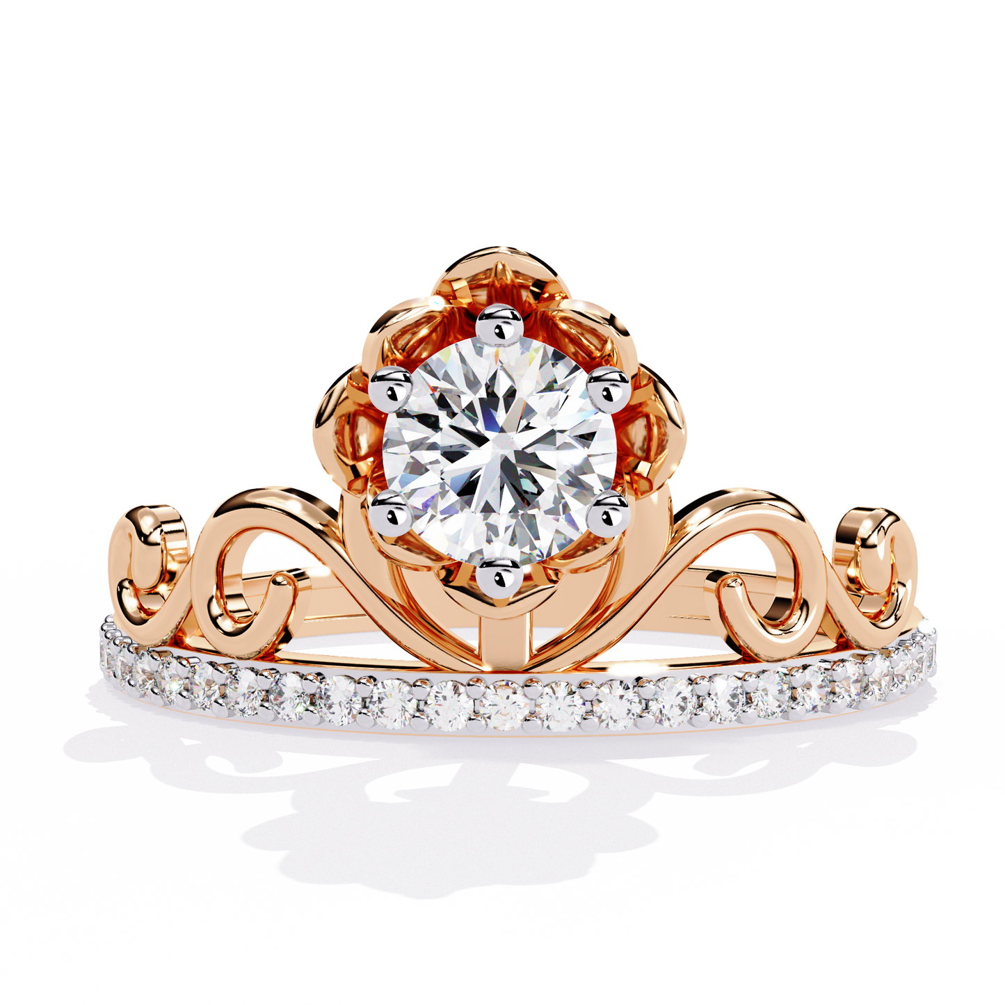 LGD Ring Round Stone (0.62ct )In 14k Gold   #LGD-RD-SR036