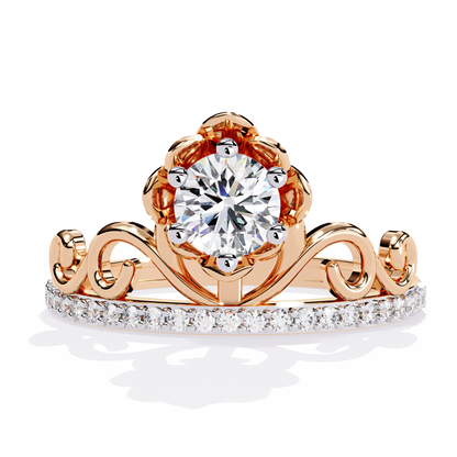 LGD Ring Round Stone (0.62ct )In 14k Gold   #LGD-RD-SR036