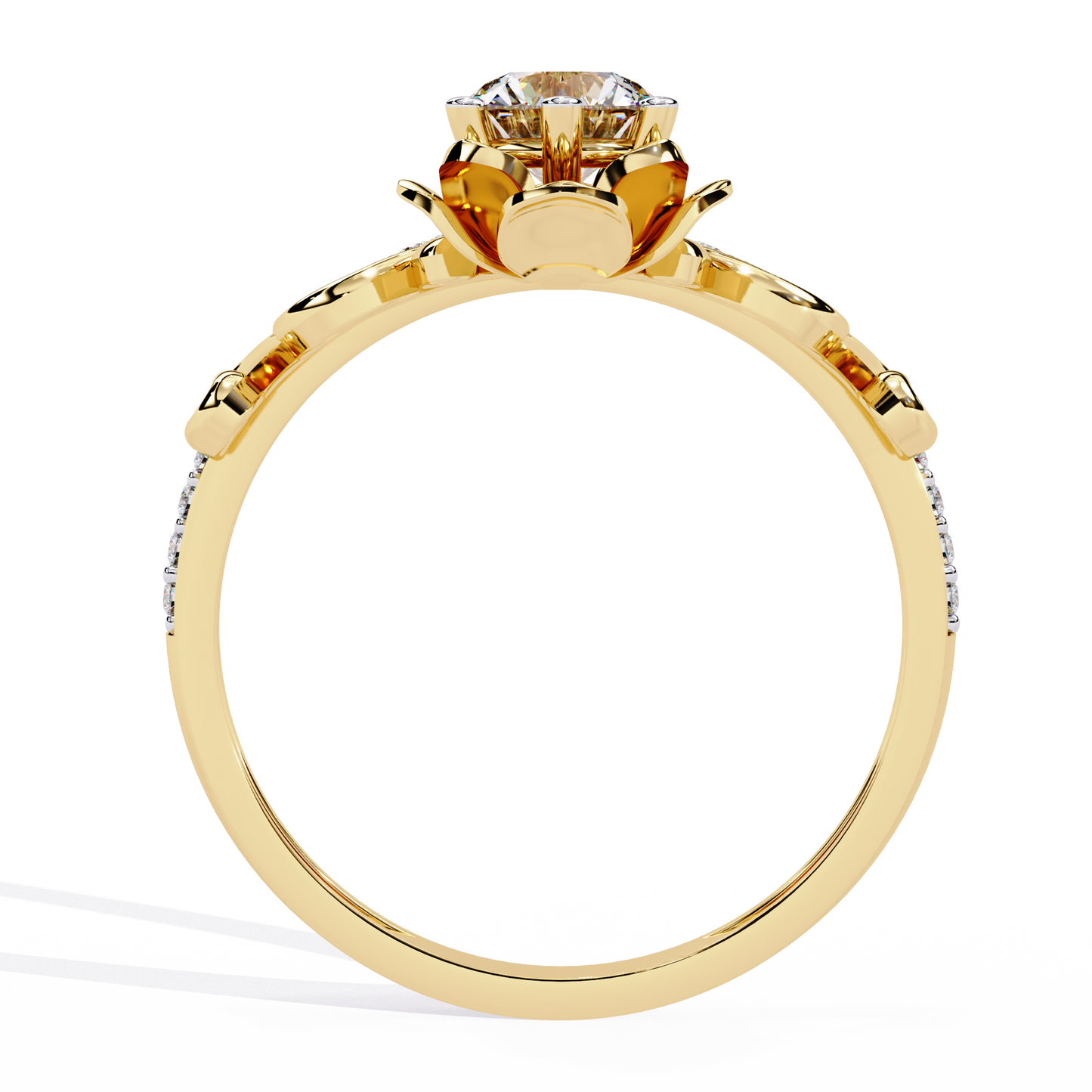 LGD Ring Round Stone (0.62ct )In 14k Gold   #LGD-RD-SR036