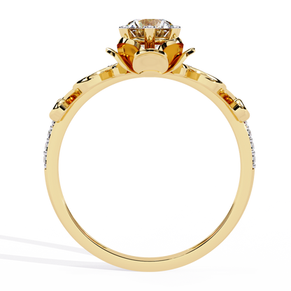 LGD Ring Round Stone (0.62ct )In 14k Gold   #LGD-RD-SR036