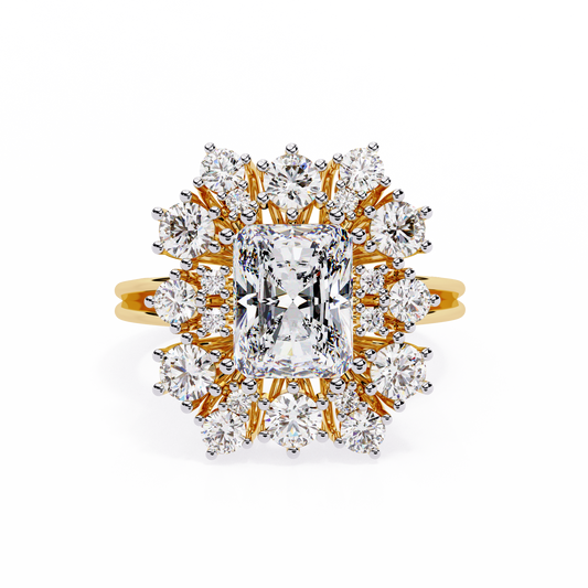 LGD Solitaire Ring Radiant Stone(3.7ct) In 14k Gold  #LGD-RT-SR039