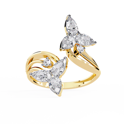 LGD Ring Round & Pear(  1.02ct )in 14k Gold  #LGD-Mq-SR003