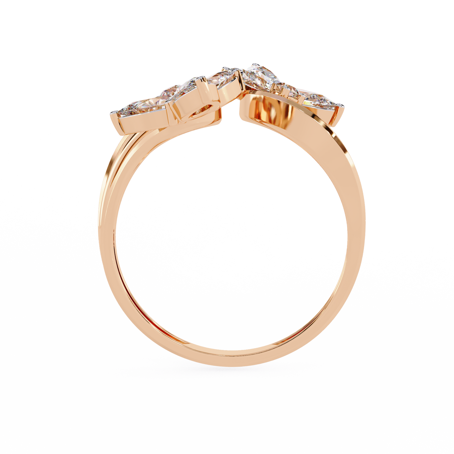 LGD Ring Round & Pear(  1.02ct )in 14k Gold  #LGD-Mq-SR003