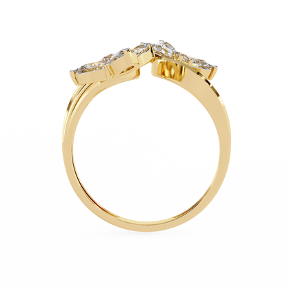 LGD Ring Round & Pear(  1.02ct )in 14k Gold  #LGD-Mq-SR003