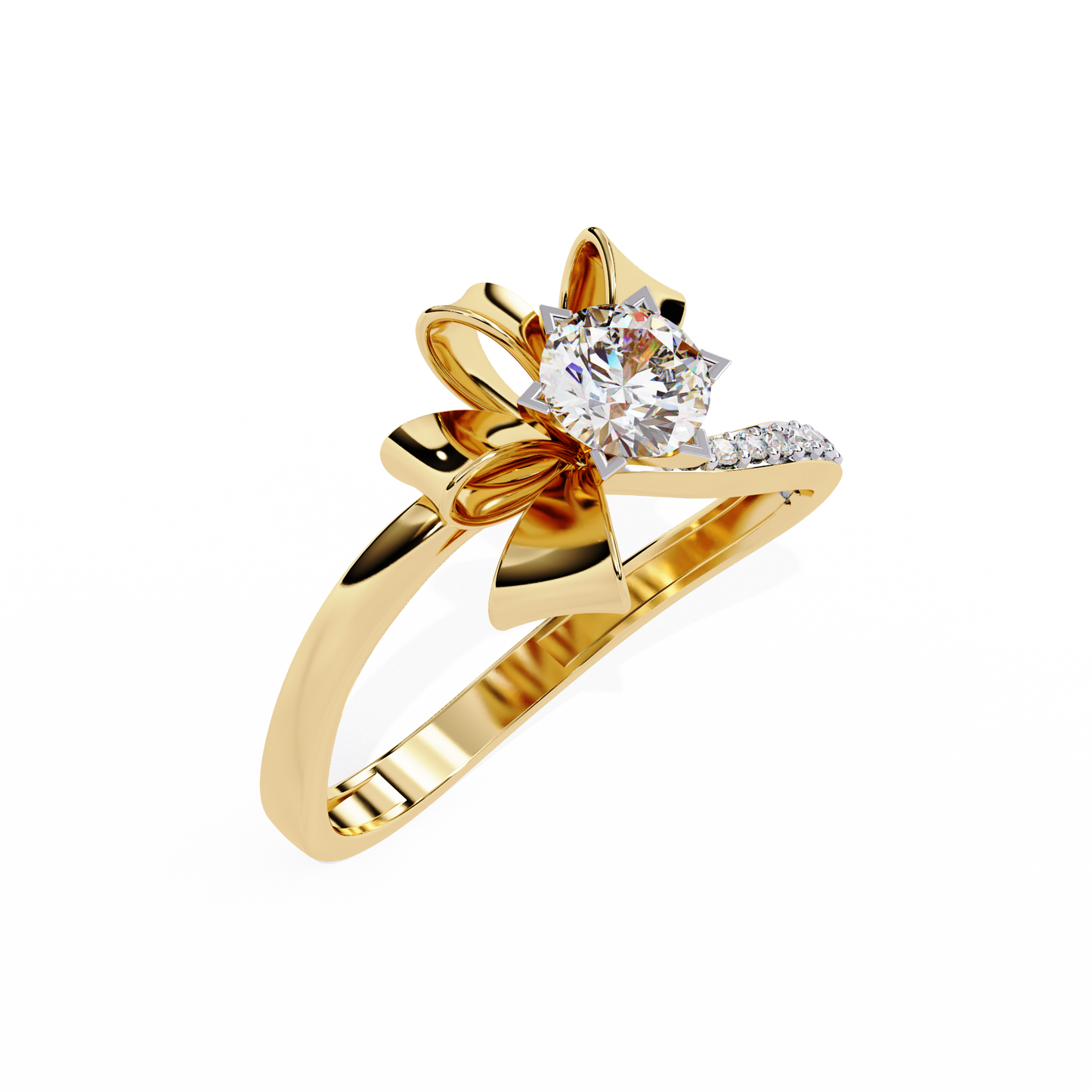 LGD Ring Round Stone(0.53ct) In 14k Gold #LGD-RD-SR042