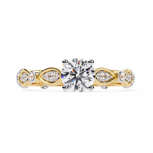 LGD Ring Round Stone(0.92ct )In 14k Gold   #LGD-RD-SR043