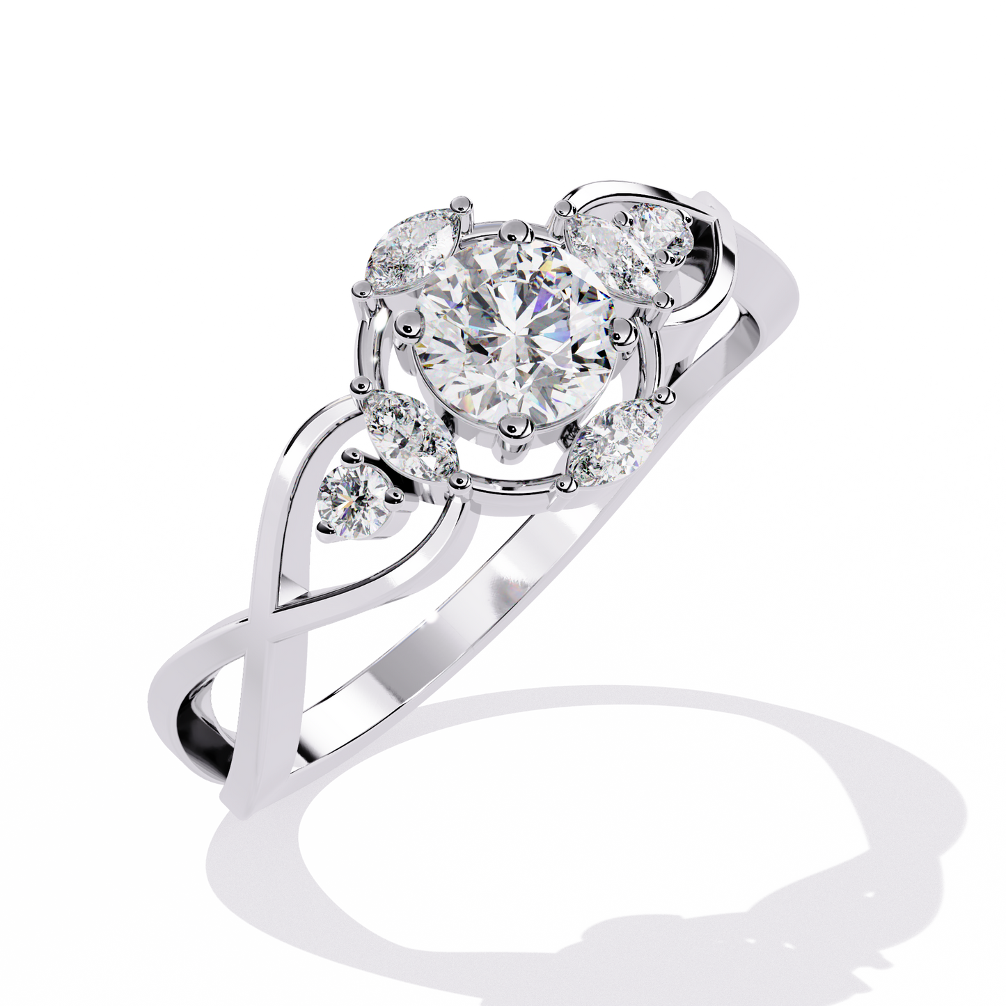 LGD  Ring Round  Stone (0.50ct) In 14K Gold   #LGD-RD-SR044