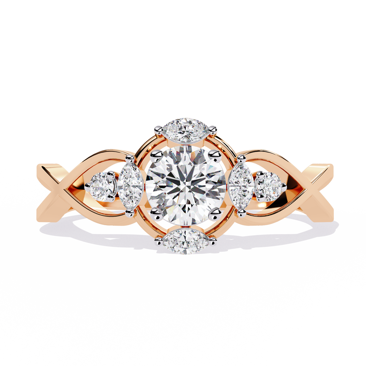 LGD  Ring Round  Stone (0.50ct) In 14K Gold   #LGD-RD-SR044