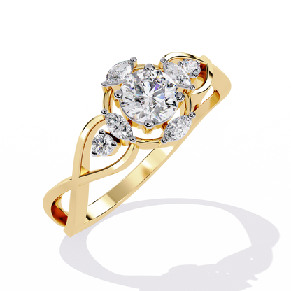 LGD  Ring Round  Stone (0.50ct) In 14K Gold   #LGD-RD-SR044