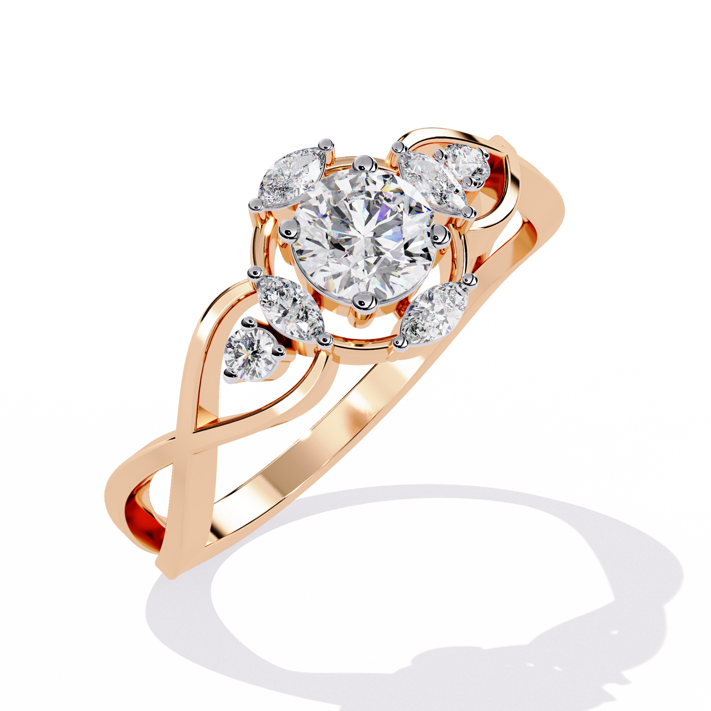 LGD  Ring Round  Stone (0.50ct) In 14K Gold   #LGD-RD-SR044