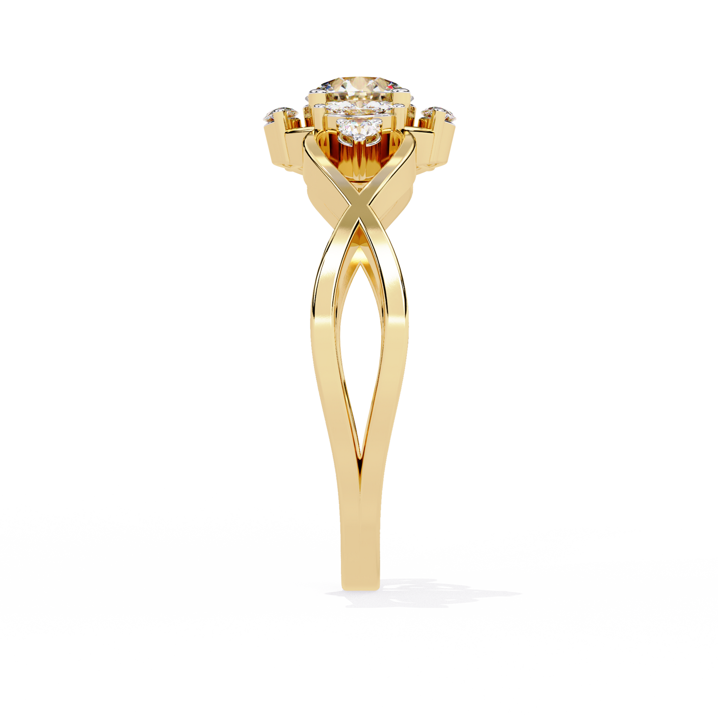 LGD  Ring Round  Stone (0.50ct) In 14K Gold   #LGD-RD-SR044