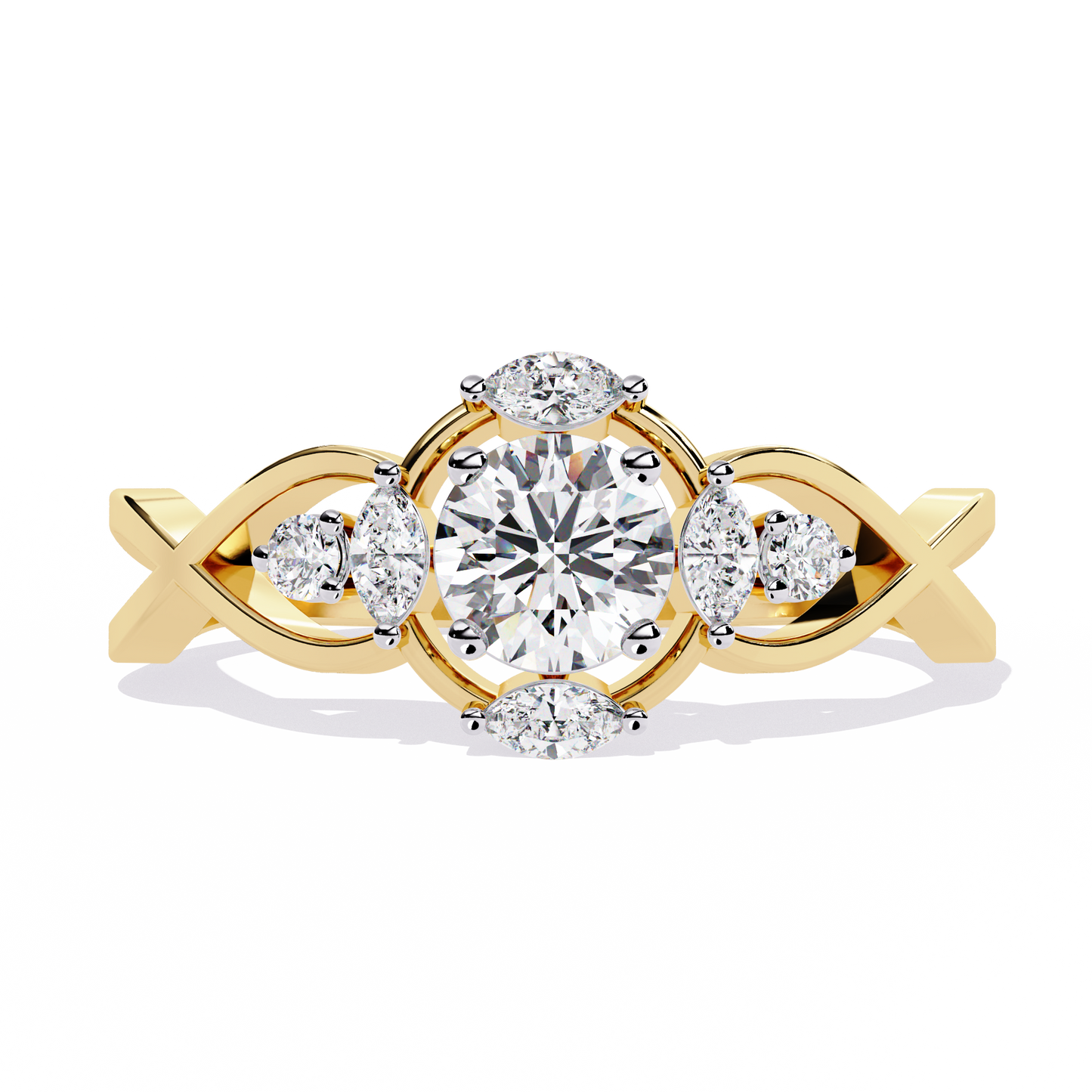 LGD  Ring Round  Stone (0.50ct) In 14K Gold   #LGD-RD-SR044