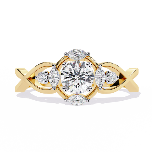 LGD  Ring Round  Stone (0.50ct) In 14K Gold   #LGD-RD-SR044