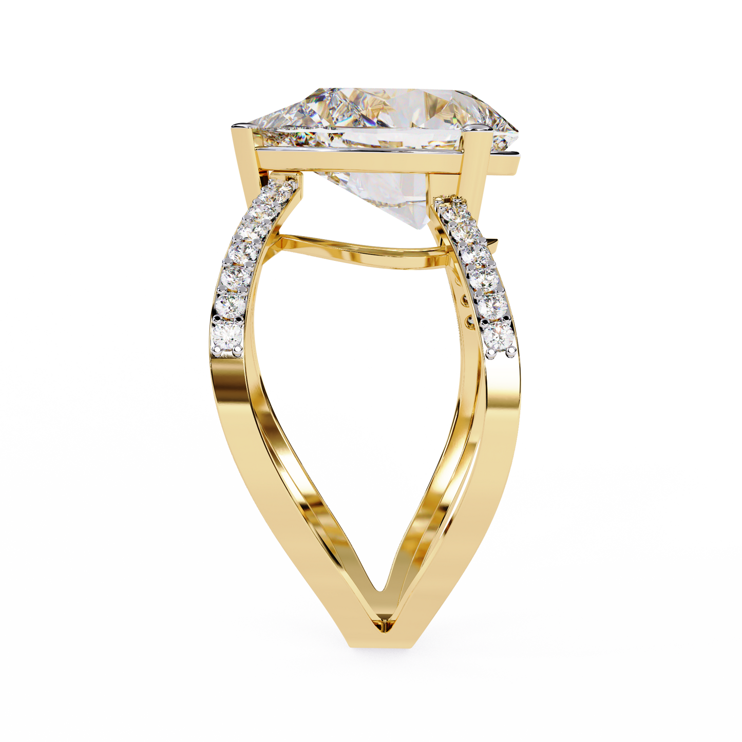 LGD Solitaire Ring Pear Stone (4.68ct) In 14K Gold  #LGD-PE-SR048