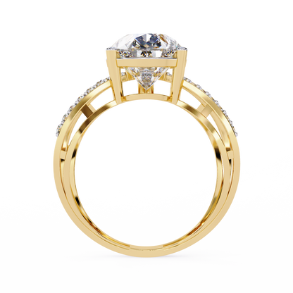 LGD Solitaire Ring Pear Stone (4.68ct) In 14K Gold  #LGD-PE-SR048