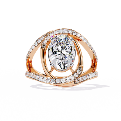 LGD Solitaire Ring Oval Stone (7.87ct) In 14K Gold   #LGD-OV-SR045