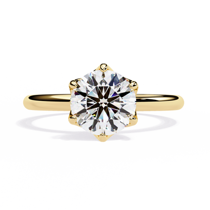 LGD Solitaire Ring Round  Stone (1.60ct) In 14K Gold