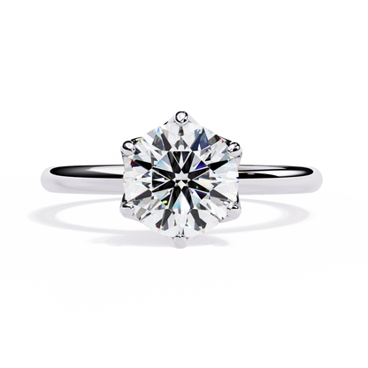 LGD Solitaire Ring Round  Stone (1.60ct) In 14K Gold