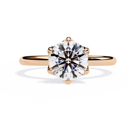 LGD Solitaire Ring Round  Stone (1.60ct) In 14K Gold