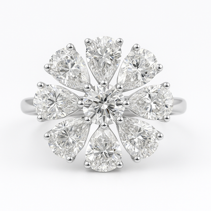 Round And Pear ring