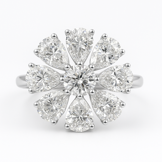 Round And Pear ring