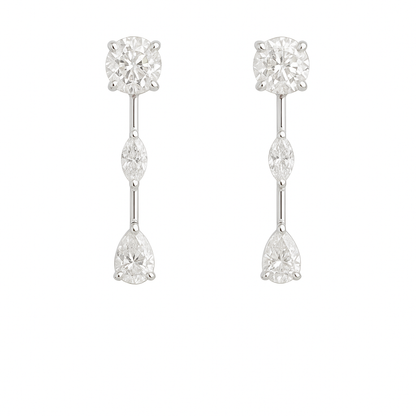 Round, Marquise & Pear Lab Diamond Drop Earrings